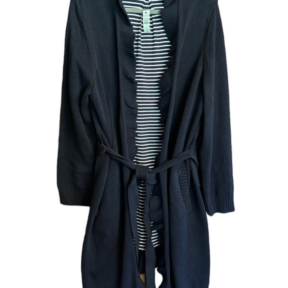 Talbots Navy Blue Open Front Sweater